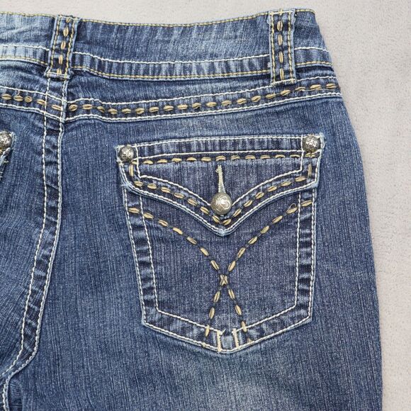 VSH Pants Womens 8 Blue Mid Rise Bootcut Flat Front Button Zip Denim Jeans - Picture 16 of 16